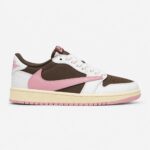 نایک ایر جردن 1 لو تراویس اسکات قهوه‌ای صورتی | Jordan 1 Low Travis Scott