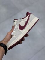کتونی نایک ایر جردن وان لو تراویس اسکات استاسی سفید زرشکی Nike Air Jordan 1 Low Travis Scott x Stussy - تصویر 4