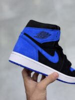 کتونی جردن وان ساقدار مشکی آبی Air Jordan 1 High Royal Reimagined - تصویر 5