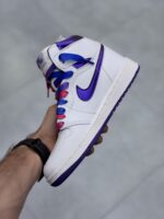 کتونی نایک ایر جردن 1 سفید بنفش کورت پرپل | Nike Air Jordan 1 High OG Court Purple - تصویر 4