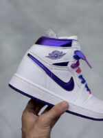 کتونی نایک ایر جردن 1 سفید بنفش کورت پرپل | Nike Air Jordan 1 High OG Court Purple - تصویر 5