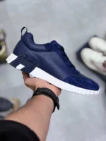 کتونی هرمس سرمه ایی سفید | Hermès Bouncing Sneaker - تصویر 2